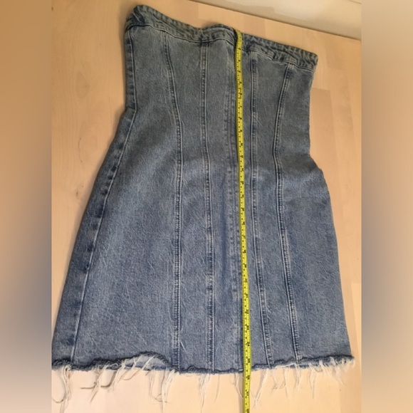 ZARA Denim Strapless Mini Dress - Picture 6 of 9